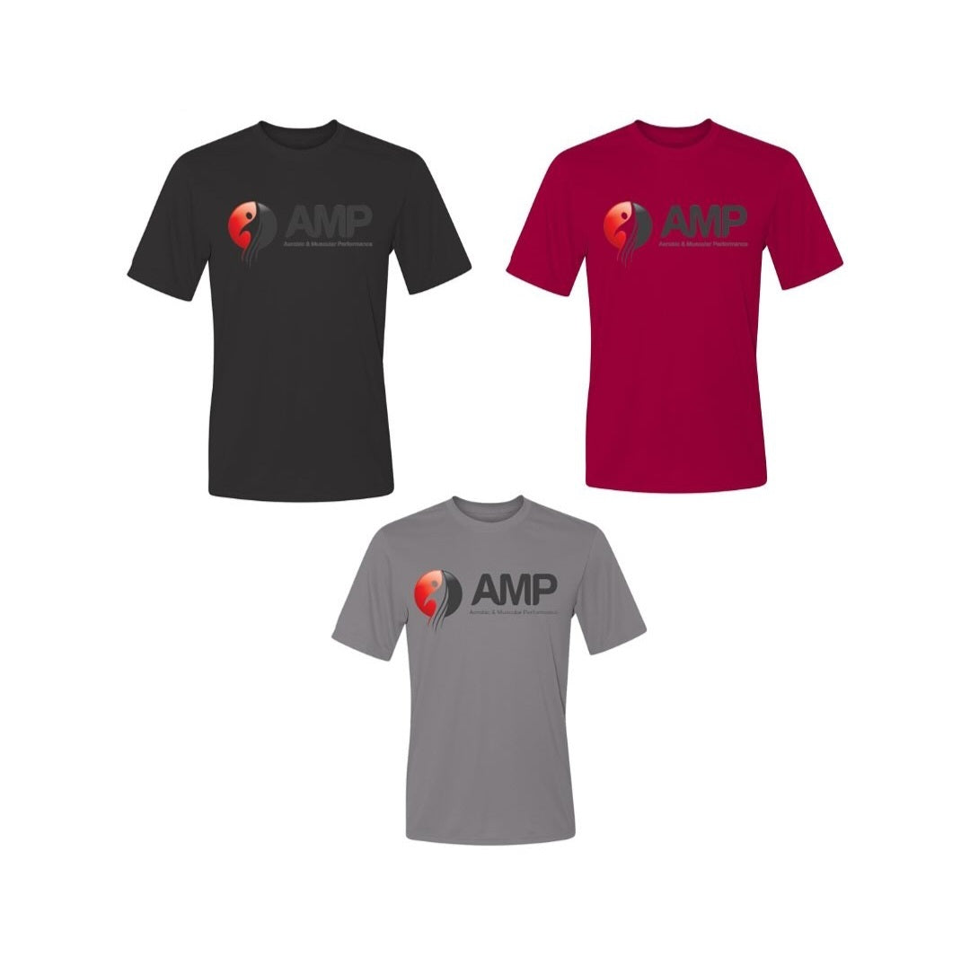 Amp Logo and Text T Shirt